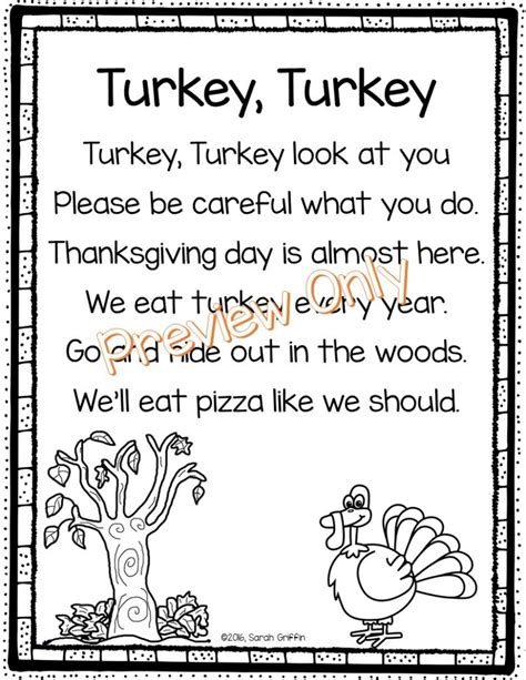 Turkey, turkey is a thanksgiving day poem sure to get your kids excited for the holidays. 5 Thanksgiving Poems for Kids | Little Learning Corner