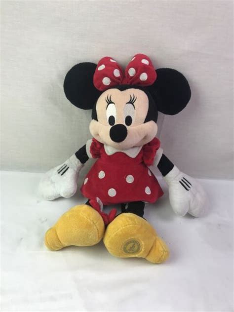 Disney Store Minnie Mouse Plush White Polka Dots Stuff Animal 14 Ebay