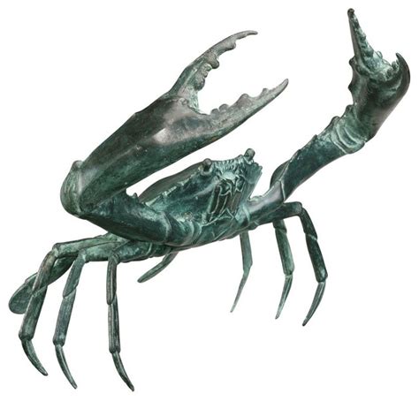 Bronze Crab Sculpture Large Beach Style Garden Statues And Yard