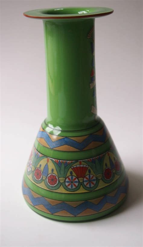 Bohemian Art Deco Moser Enameled Glass Vase In The Egyptian Style 1920s For Sale At 1stdibs