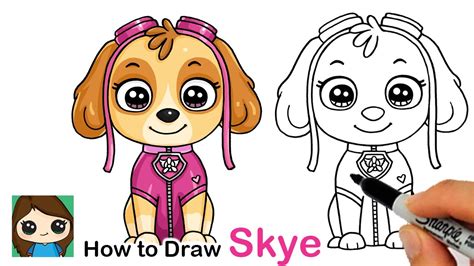 How To Draw Skye 🦴 Paw Patrol Youtube