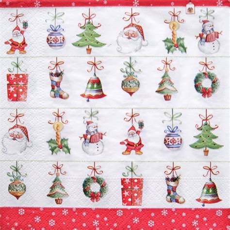 Decoupage Paper Napkins Christmas Hanging Ornaments Christmas