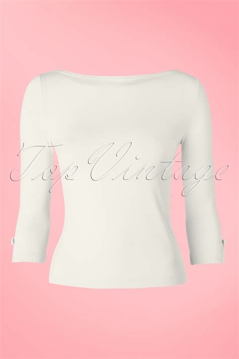 50s Modern Love Top In Ivory