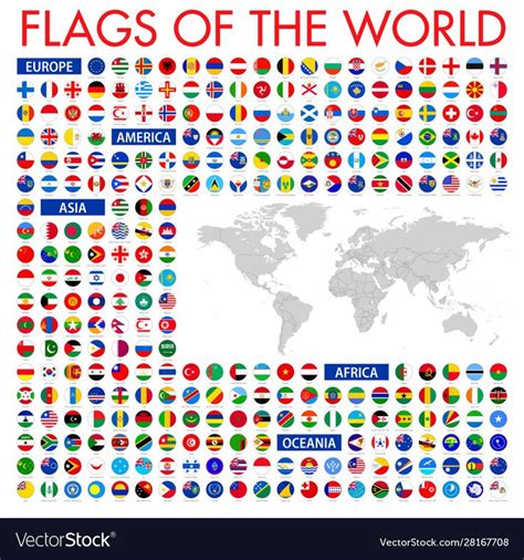 All Official National Flags Of The World Circular Design With A
