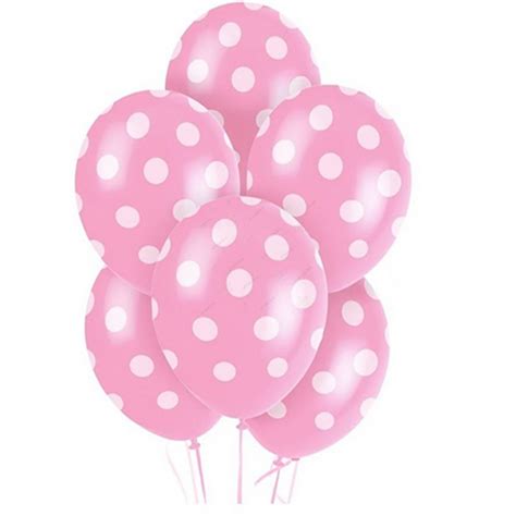 Polka Dot Balloons Pink 12