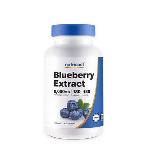 Nutricost Blueberry Extract 8000mg Strength 180 Capsules Vegetarian