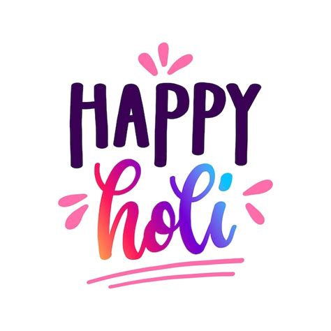 Happy Holi Lettering Concept Free Vector