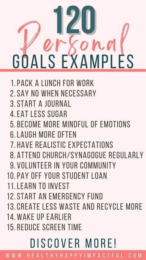 120 Meaningful Personal Goals Examples You Can Use This Year Goal