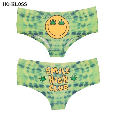 Hot Women 3d Print Underwear Panties With Smile High Club Funny Femme