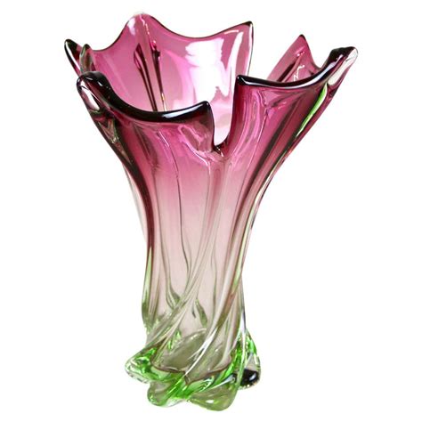 Vintage Hand Blown Murano Sommerso Art Glass Vase Mid Century Modern Italian At 1stdibs