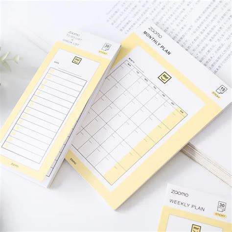 Weekly Plan Memo Pad Sticky Notes Time Planner Office Desk Check List