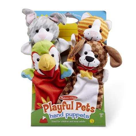 Melissa And Doug Hand Puppets 4 X Playful Pets Set Mdmnd9084 Tates