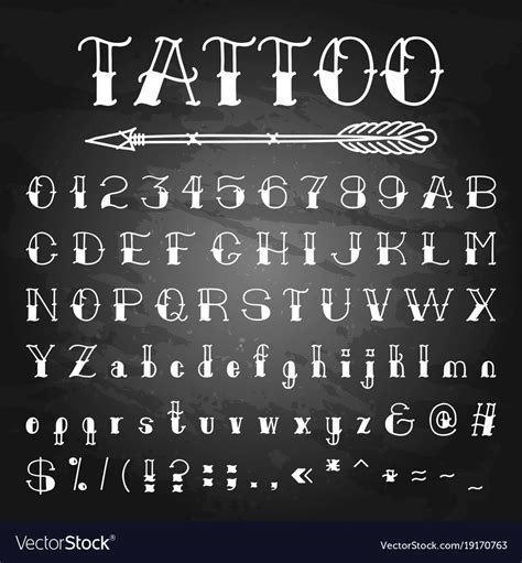 Hand Written Oldschool Alphabet Traditional Tattoo Style Download A