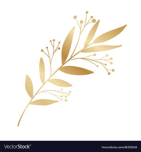 Isolated Gold Leaf Plant Design Royalty Free Vector Image
