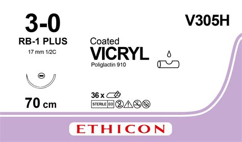 Vicryl Sutur 3 0 V305h Rb 1 Plus Needle 70 Cm Purple Suturer Online