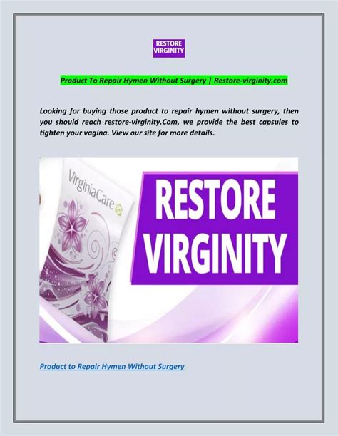 PPT Product To Repair Hymen Without Surgery Restore Virginity Com
