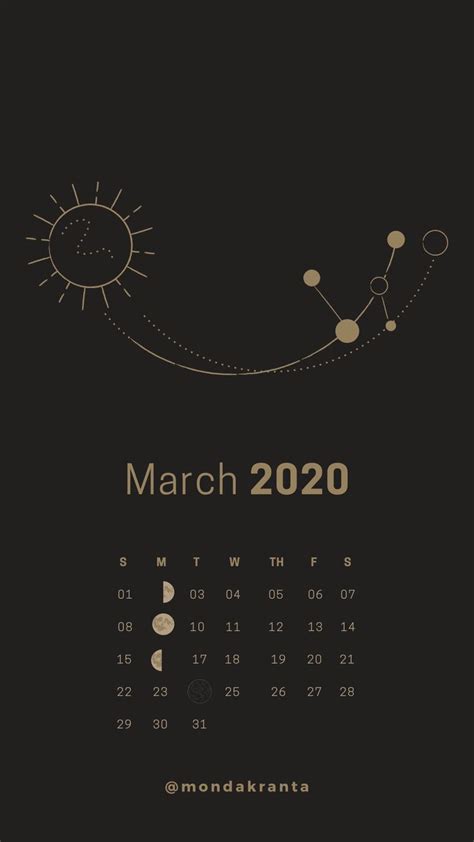 March Lunar Calendar 2020 กระดาษสมุดบันทึก ปฏิทิน แพลนเนอร์