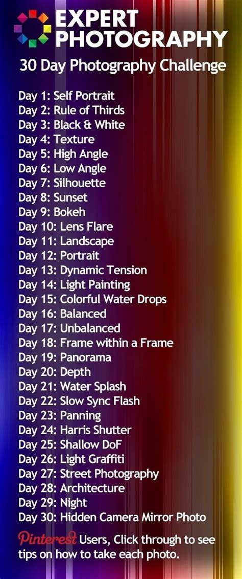 30 Day Photography Challenge I Am Going To Do This On My Summer Break