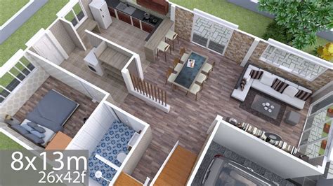 Sweethome3d, as its name suggests, is a useful freeware and great interior design resource for. Plan 3D Interior Design Home Plan 8x13m Full Plan 3Beds ...