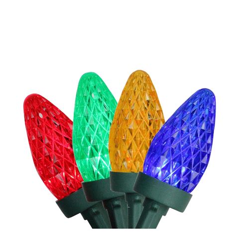 Northlight Set Of 100 Multi Colored Faceted Led C7 Christmas Lights
