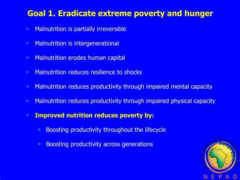 When people are suffering financially, the world doesn't stop and wait for them to become wealthy human beings. PPT - Food and Nutrition: Advancing the MDGs Media ...