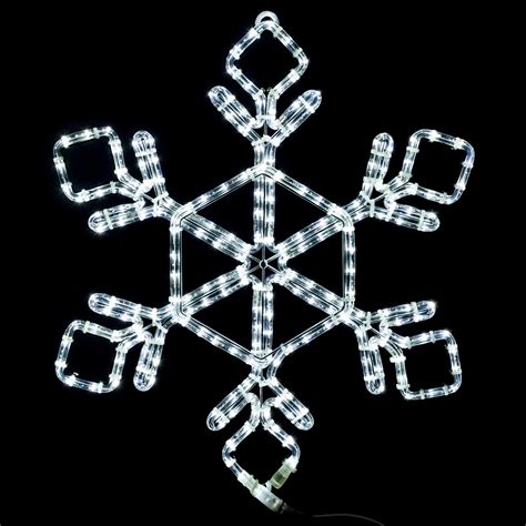 Led Rope Light Snowflake Motif V2 Lighted Silhouette Cool White