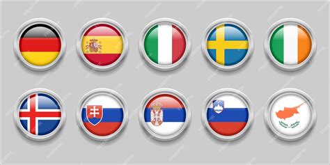 Premium Vector Europe Flags Set Collection Round Flag Europe Flags