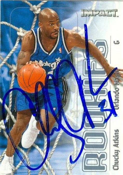 Chucky Atkins Autographed Basketball Card Orlando Magic 2000 Skybox