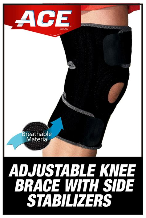 Ace Brand Knee Brace W Side Stabilizers Easy To Use Breathable