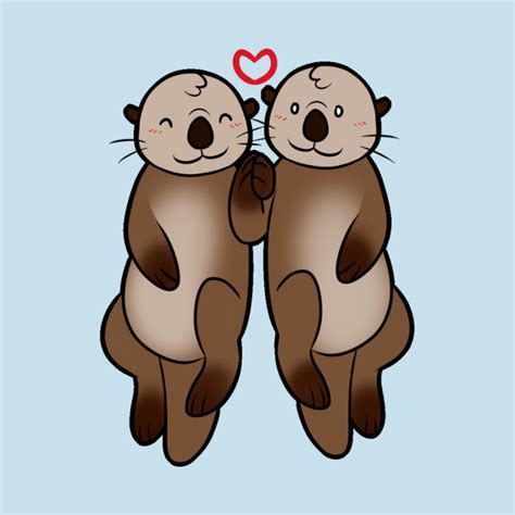 Otter Couple Otters T Shirt Teepublic