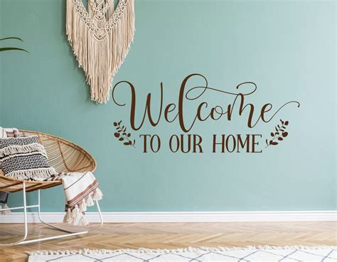 Welcome To Our Home Front Door Decal Wall Decal Entryway Decor Home