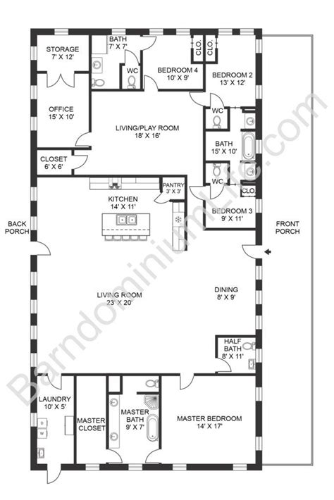 The Seven Best 4 Bedroom Barndominium Floor Plans With Pictures Barn