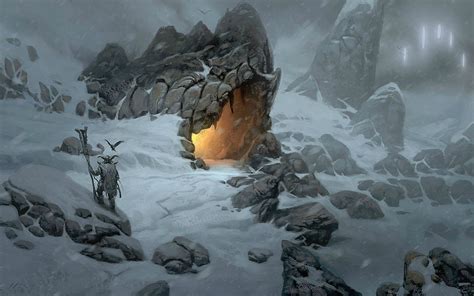 Vikings, Fantasy Art, Cave, Snow, Winter Wallpapers HD / Desktop and Mobile Backgrounds