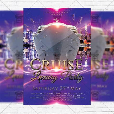 Luxury Cruise Party Premium Flyer Template Instagram Size Flyer