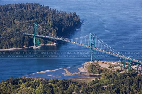 Aerial Photo Lions Gate Bridge Vancouver