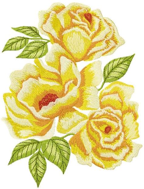 Yellow Rose Free Machine Embroidery Design Flowers Free Machine