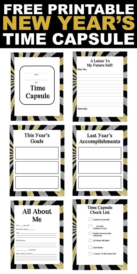 Free Printable Time Capsule Template Calendar Printables