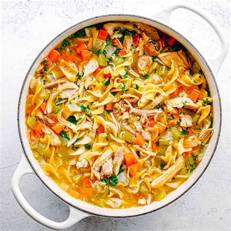 Simple, hearty chicken soup with vegetables with that real homely feel. Homemade Chicken Noodle Soup from Scratch | Posh Journal