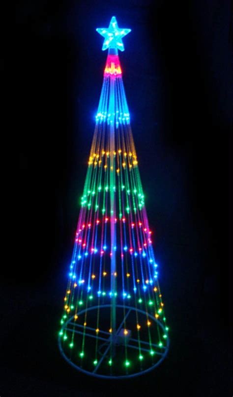 9 Multi Color Led Light Show Cone Christmas Tree Lighted Yard Art