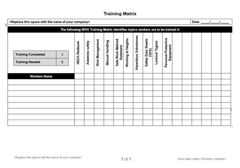 The plan includes overview, vocabulary, individual topics, summary, and more information. Training Matrix - NECA Safety Specialists
