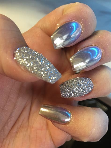 Glitter And Chrome Boom Bling Nails Chrome Nails Chrome And