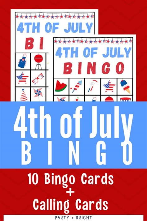 4th Of July Bingo Cards Printable And Other Patriotic Games For Kids