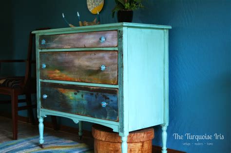 The Turquoise Iris ~ Furniture And Art Turquoise Dresser Featuring The