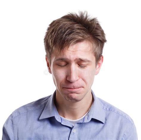 Sad Man Face Expressing Negative Emotion Isolated Stock Photos Free