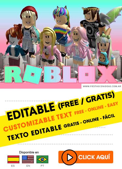 10 Free Roblox Girl Birthday Invitations For Edit Customize Print