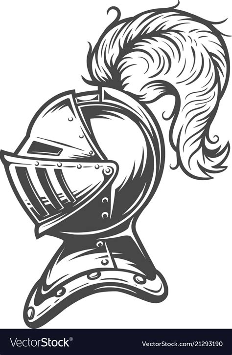 Vintage Medieval Knight Helmet Concept Royalty Free Vector
