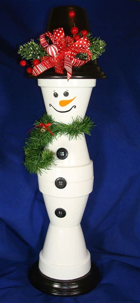 Adorable Flowerpot Snowman Christmas Crafts Christmas Clay