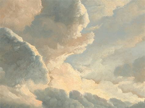 Clouds Oil Painting Cloudy Sky Antique Painting Dreamy Etsy