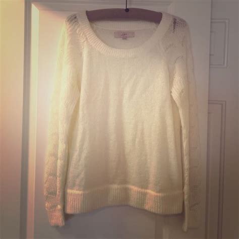 Cream Colored Lightweight Sweater By Loft Light Weight Sweater