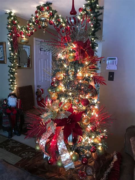 Christmas Tree Home Decor Christmas Red Gold Diyi